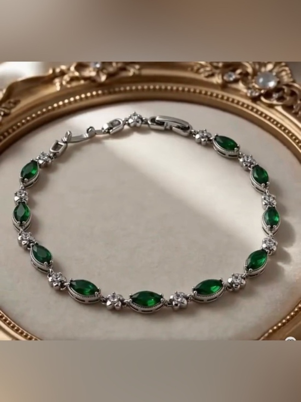 New .925 Stone Link Bracelet, Stamped